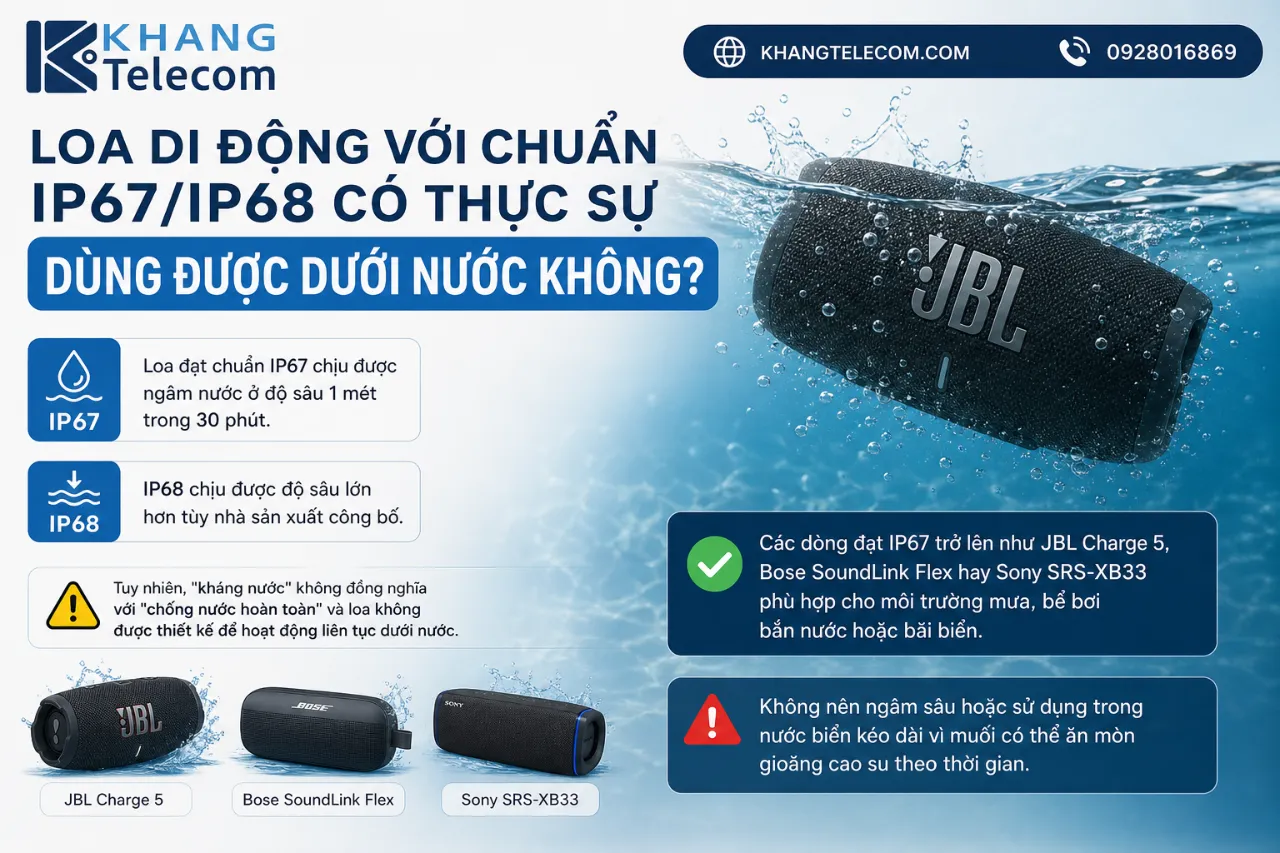 Loa Di Động Với Chuẩn IP67/IP68 Có Thực Sự Dùng Được Dưới Nước Không?