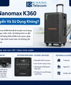 Loa Kéo Nanomax K360: Bass 30cm, Bluetooth 5.0, 360W