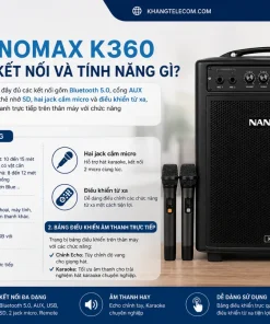 Loa Kéo Nanomax K360: Bass 30cm, Bluetooth 5.0, 360W