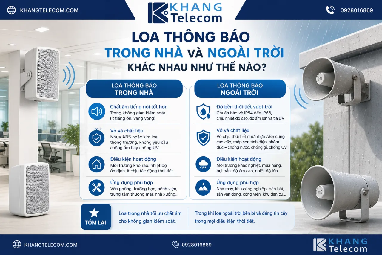 Loa Thông Báo Trong Nhà Và Ngoài Trời Khác Nhau Như Thế Nào?