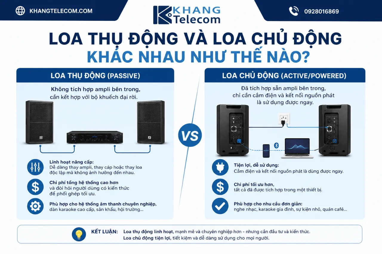Loa Thụ Động Và Loa Chủ Động Khác Nhau Như Thế Nào?