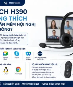 Tai Nghe USB Giảm Ồn Logitech H390: USB-A, Mic Xoay, Âm Thanh Stereo