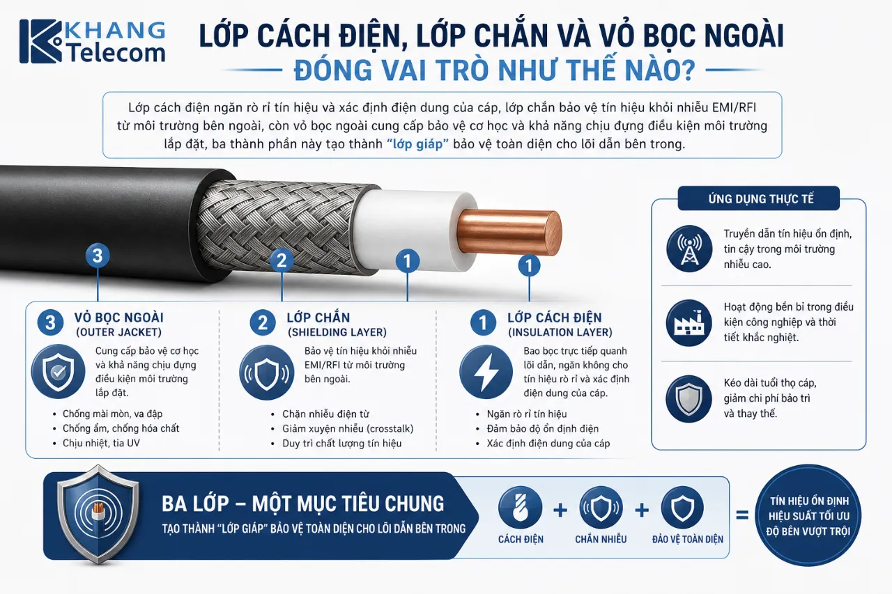 Lớp Cách Điện, Lớp Chắn Và Vỏ Bọc Ngoài Đóng Vai Trò Như Thế Nào?