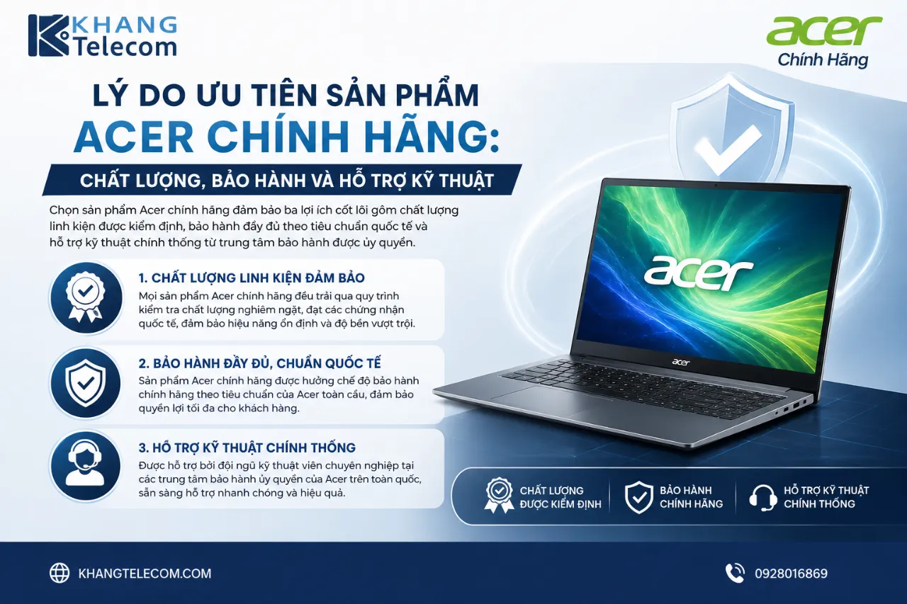 Lý Do Ưu Tiên Sản Phẩm Acer Chính Hãng: Chất Lượng, Bảo Hành Và Hỗ Trợ Kỹ Thuật