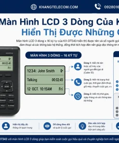 Điện Thoại Panasonic KX-DT543: LCD 3 Dòng, 24 Phím, Loa Ngoài