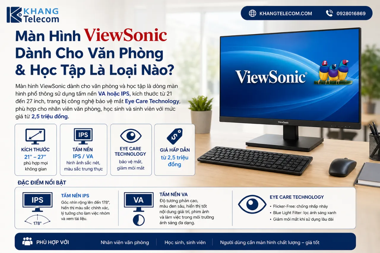 Màn Hình ViewSonic Dành Cho Văn Phòng & Học Tập Là Loại Nào?