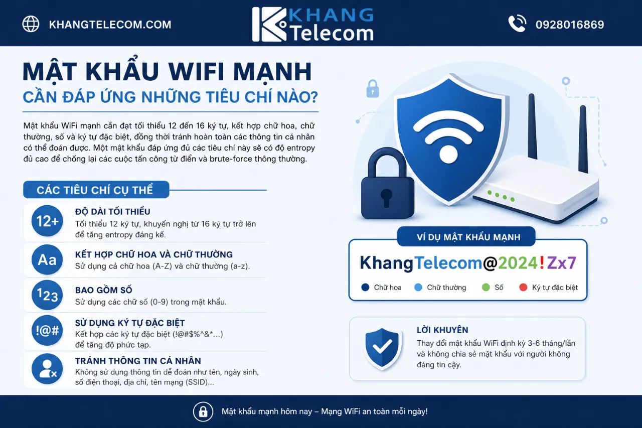 Mật Khẩu WiFi Mạnh Cần Đáp Ứng Những Tiêu Chí Nào?