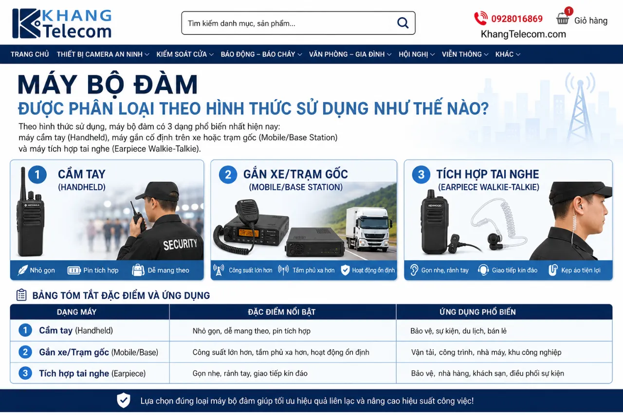 Máy Bộ Đàm Được Phân Loại Theo Hình Thức Sử Dụng Như Thế Nào?