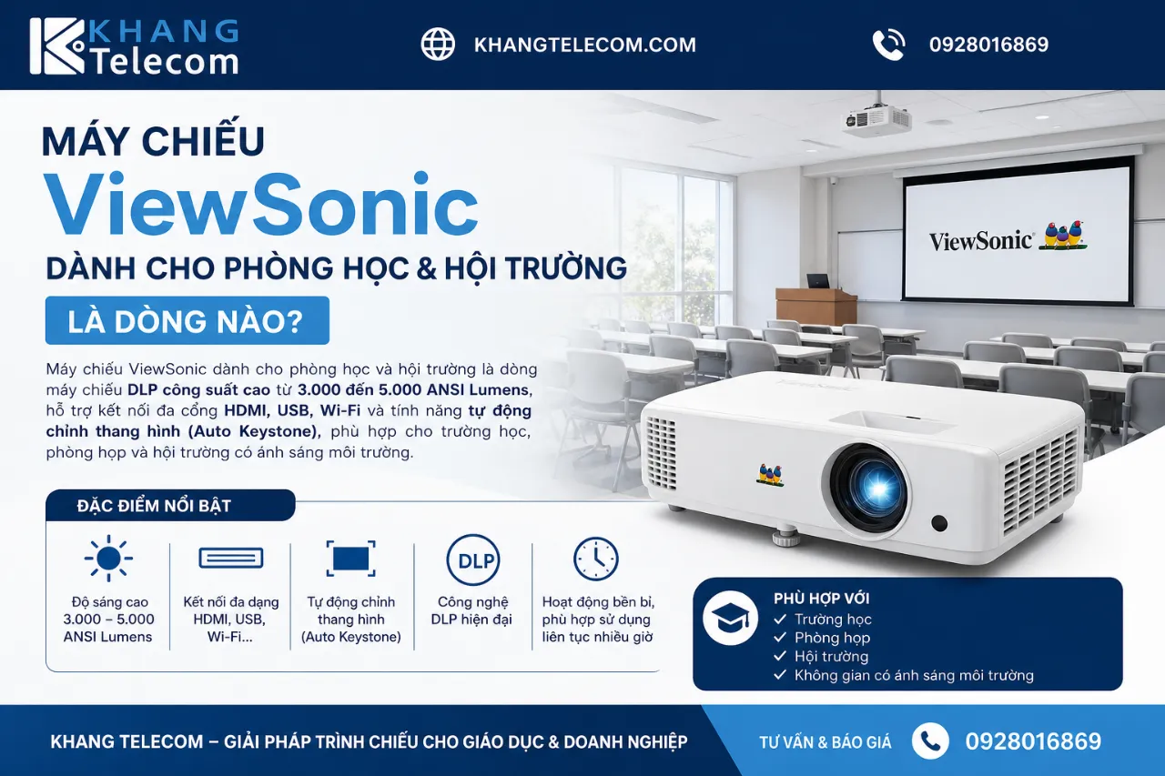 Máy Chiếu ViewSonic Dành Cho Phòng Học & Hội Trường Là Dòng Nào?