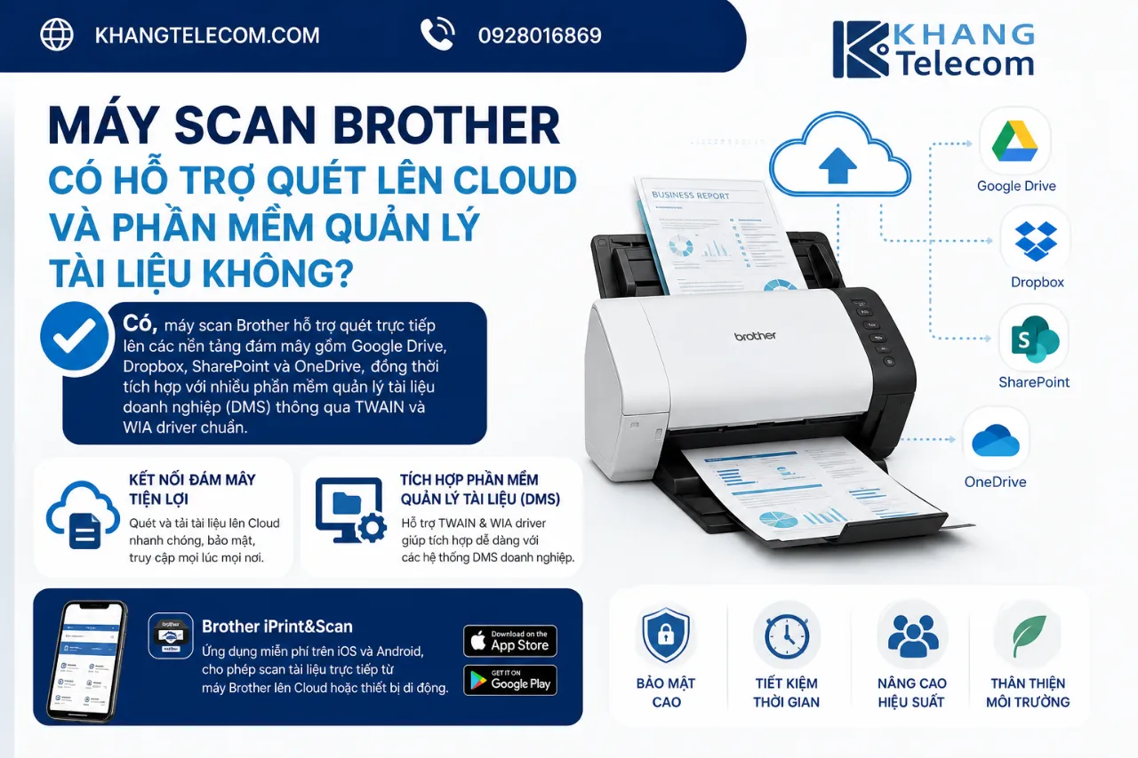 Máy Scan Brother Có Hỗ Trợ Quét Lên Cloud Và Phần Mềm Quản Lý Tài Liệu Không?