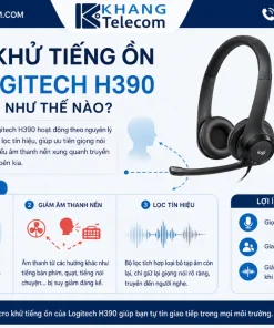 Tai Nghe USB Giảm Ồn Logitech H390: USB-A, Mic Xoay, Âm Thanh Stereo
