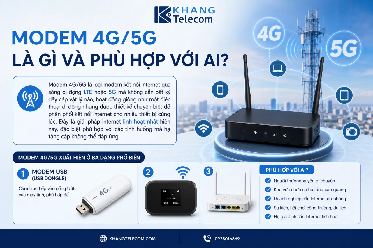 Modem 4G/5G Là Gì Và Phù Hợp Với Ai?