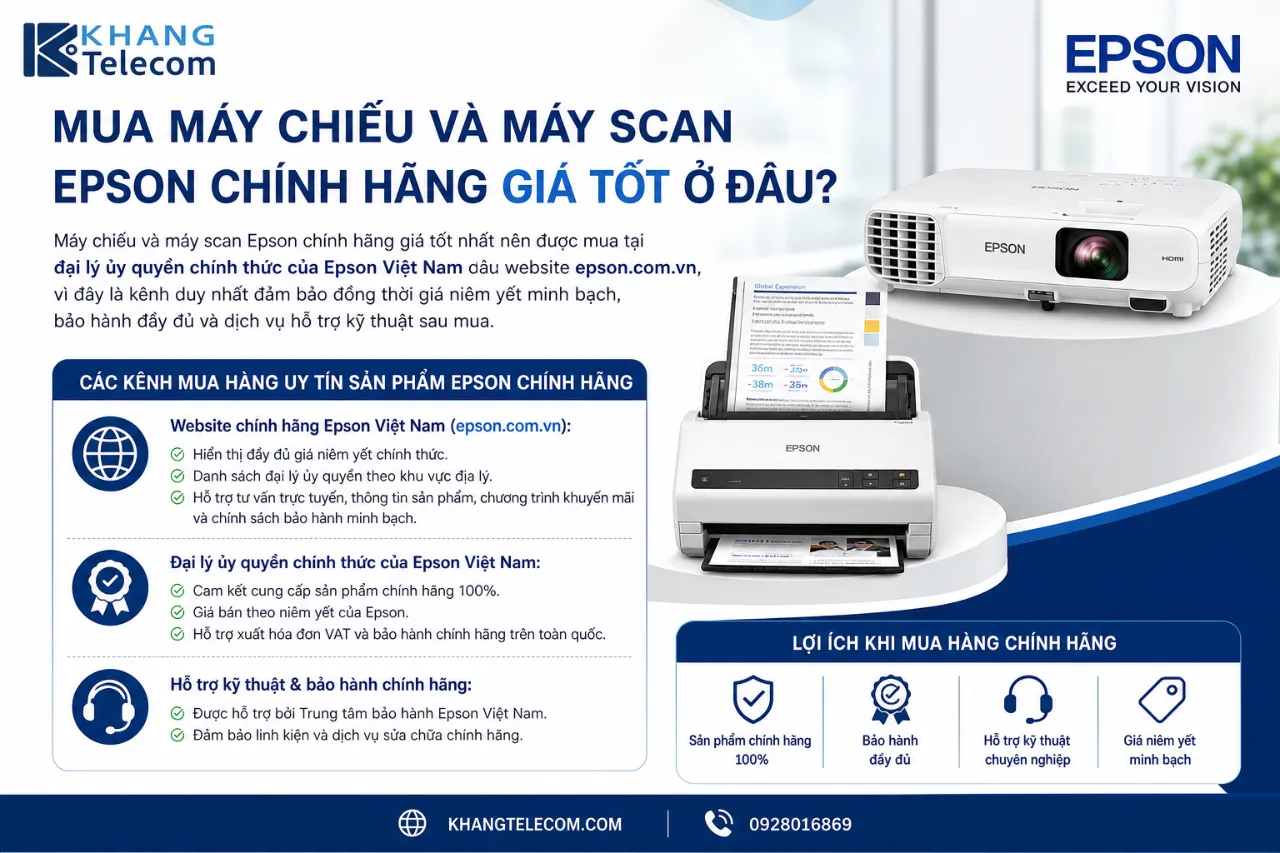 Mua Máy Chiếu Và Máy Scan Epson Chính Hãng Giá Tốt Ở Đâu?