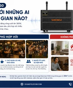 Loa Kéo Nanomax K360: Bass 30cm, Bluetooth 5.0, 360W