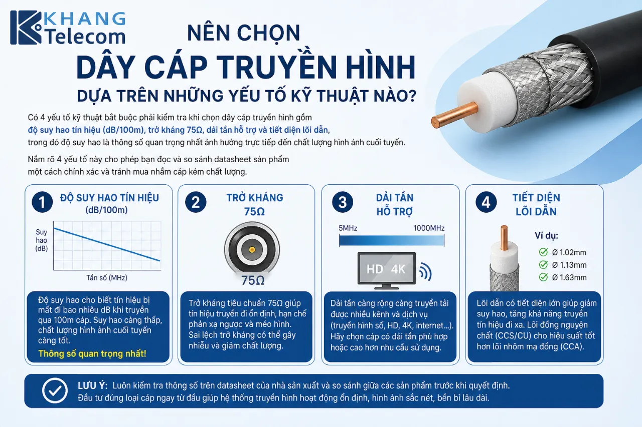 Nên Chọn Dây Cáp Truyền Hình Dựa Trên Những Yếu Tố Kỹ Thuật Nào?