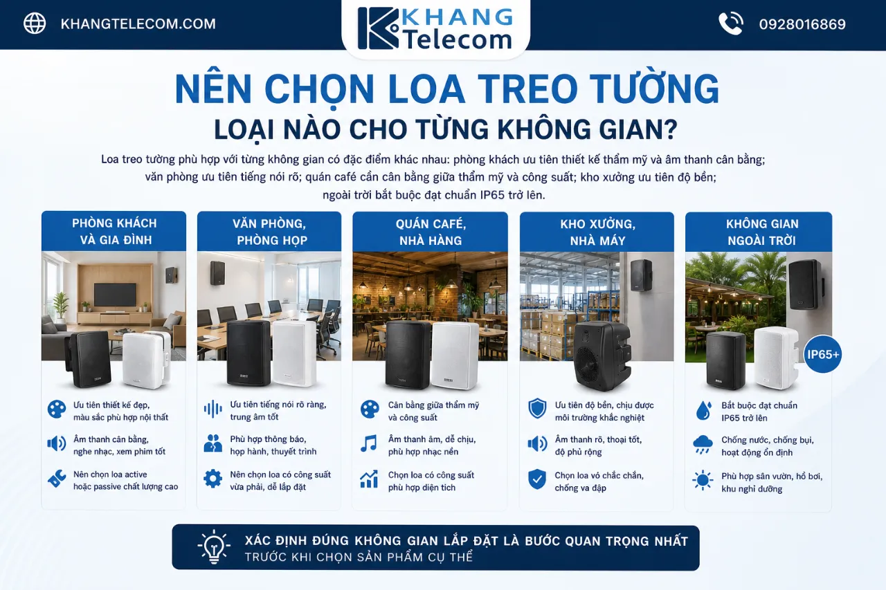 Nên Chọn Loa Treo Tường Loại Nào Cho Từng Không Gian?
