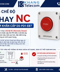 Nút Bấm Khẩn Cấp HIKVISION DS-PD1-EB: Có Dây, NO/NC, ABS Chống Cháy