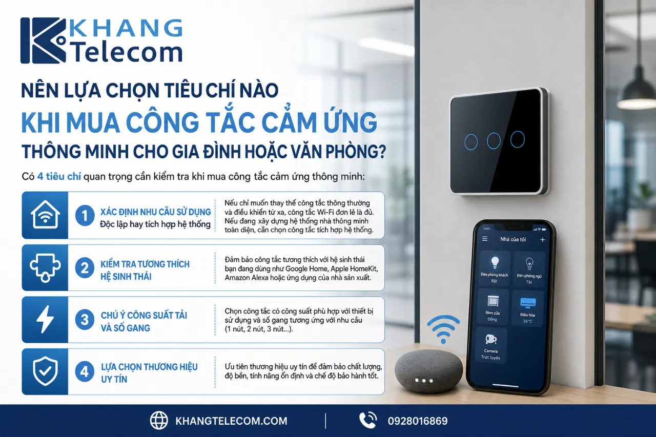 Nên Lựa Chọn Tiêu Chí Nào Khi Mua Công Tắc Cảm Ứng Thông Minh Cho Gia Đình Hoặc Văn Phòng?