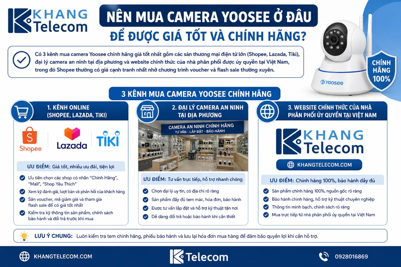 Nên Mua Camera Yoosee Ở Đâu Để Được Giá Tốt Và Chính Hãng?