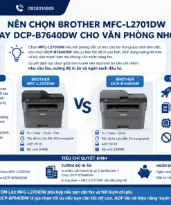 Máy In Brother MFC-L2701DW: WiFi, Duplex, ADF, Fax, LCD 2 Dòng