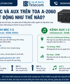 Mixer Amplifier TOA A-2060: 60W, MIC/AUX, 70V/100V