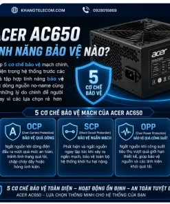 Nguồn Acer AC650 230V: 650W, Máy Tính Bàn, Giá Dễ Tiếp Cận