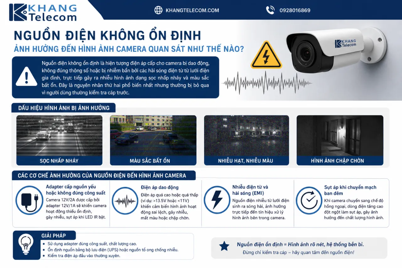 Nguồn Điện Không Ổn Định Ảnh Hưởng Đến Hình Ảnh Camera Quan Sát Như Thế Nào?