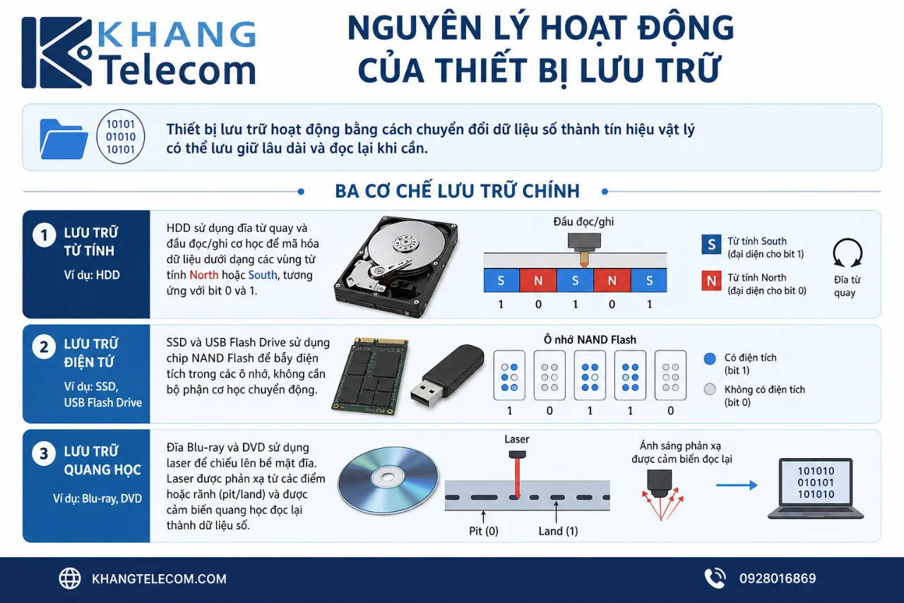 Nguyên lý hoạt động của thiết bị lưu trữ