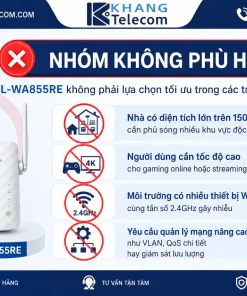 Bộ Mở Rộng Sóng WiFi TP-Link TL-WA855RE: 300Mbps, 2 Anten, AP Mode