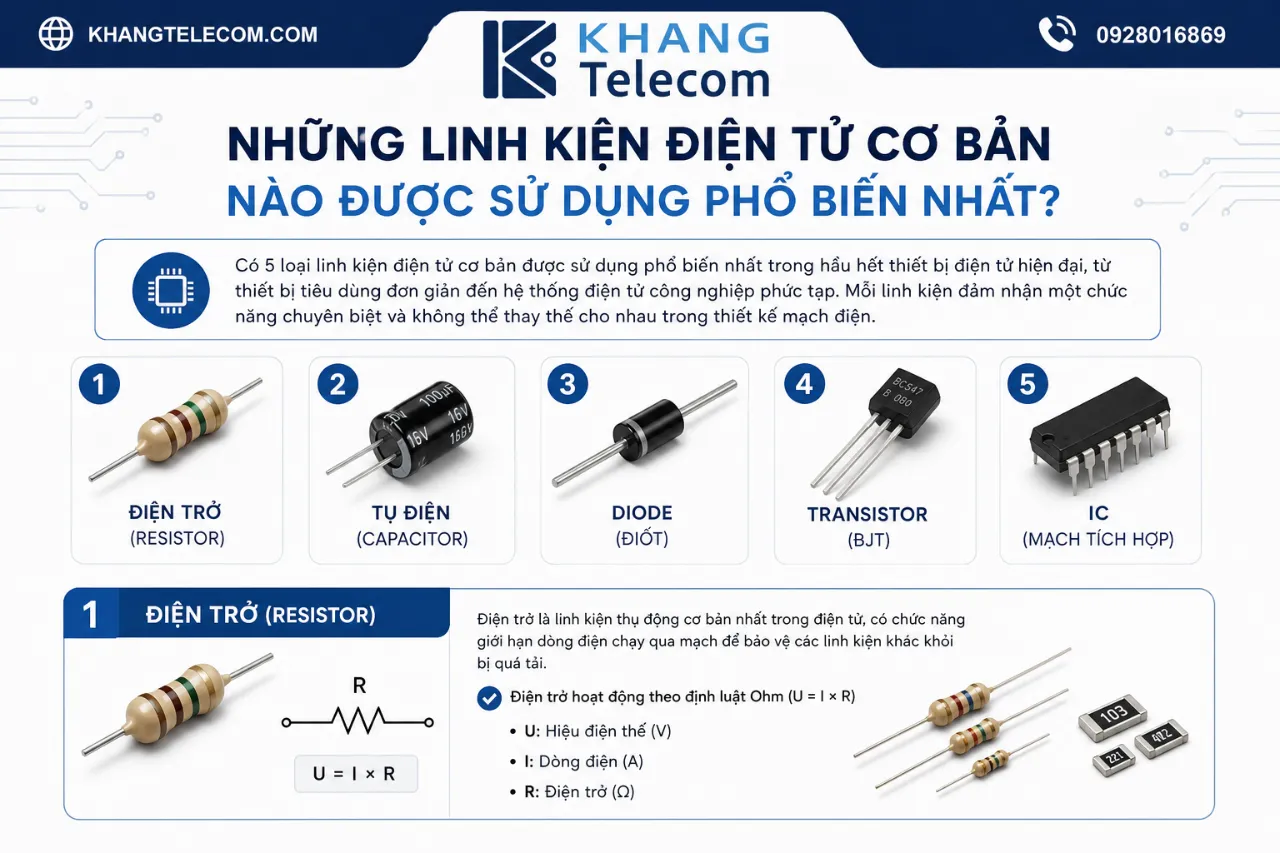 Những Linh Kiện Điện Tử Cơ Bản Nào Được Sử Dụng Phổ Biến Nhất?