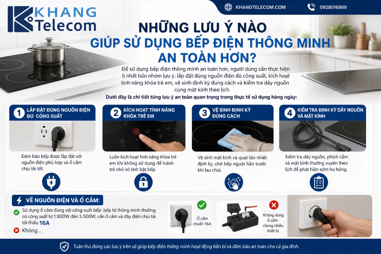 Những Lưu Ý Nào Giúp Sử Dụng Bếp Điện Thông Minh An Toàn Hơn?