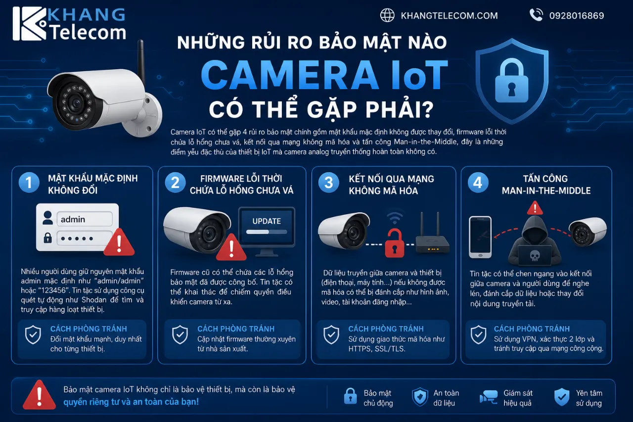 Những Rủi Ro Bảo Mật Nào Camera IoT Có Thể Gặp Phải?
