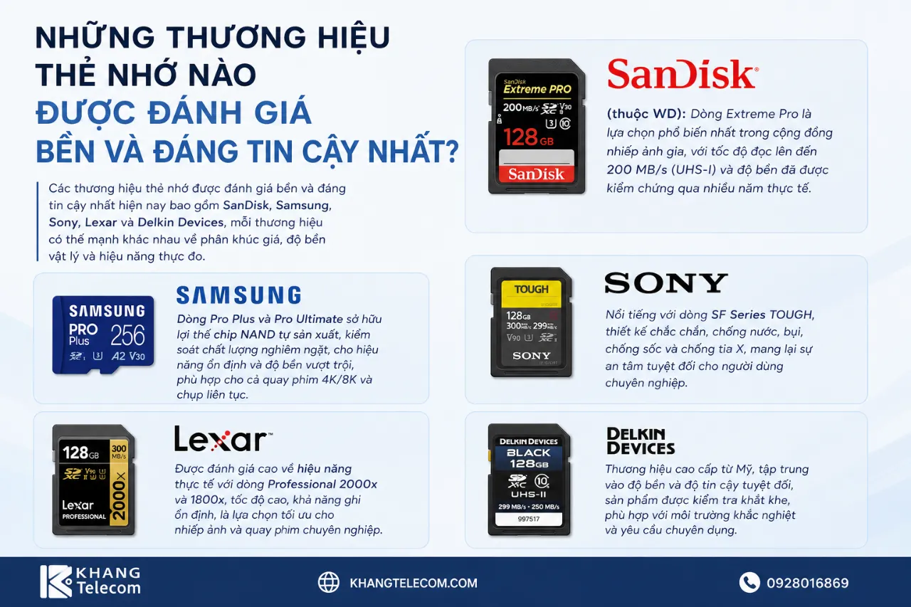 Những Thương Hiệu Thẻ Nhớ Nào Được Đánh Giá Bền Và Đáng Tin Cậy Nhất?