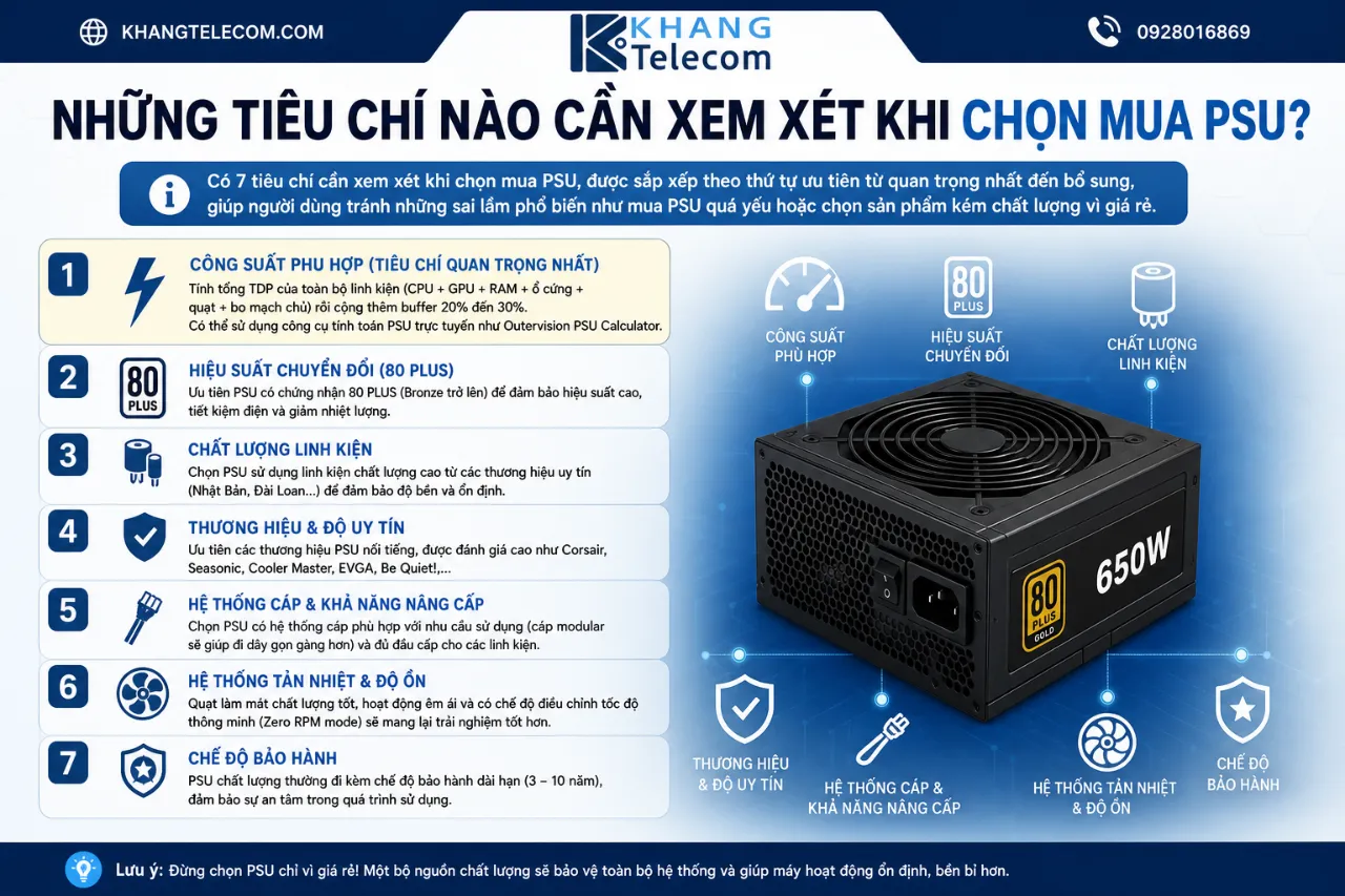 Những Tiêu Chí Nào Cần Xem Xét Khi Chọn Mua PSU?