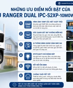 IMOU IPC-S2XP-10M0WED: Ranger Dual, 10MP, 2 Mắt
