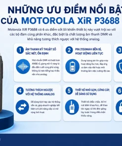 Máy Bộ Đàm Motorola XiR P3688: DMR, 16 Kênh, Pin 2150mAh