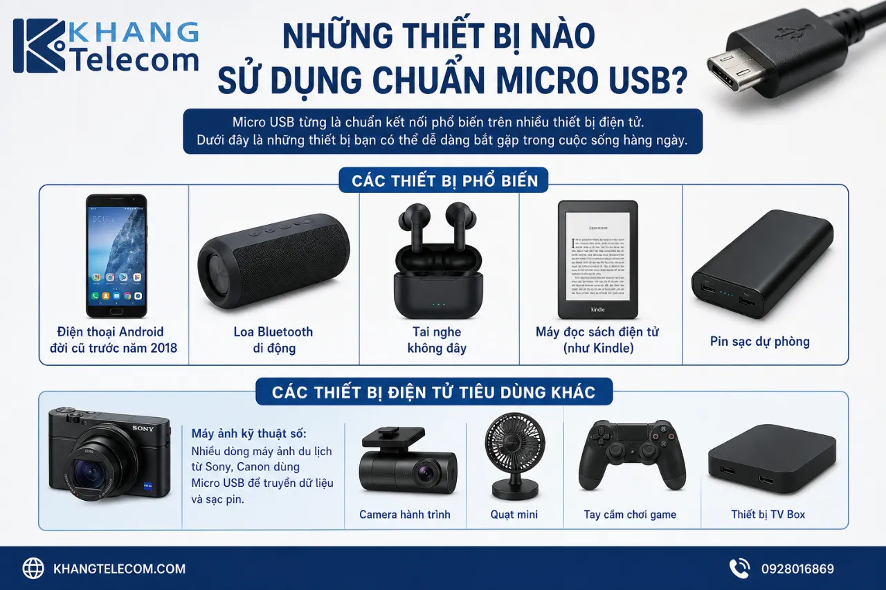 Những thiết bị nào sử dụng chuẩn Micro USB?