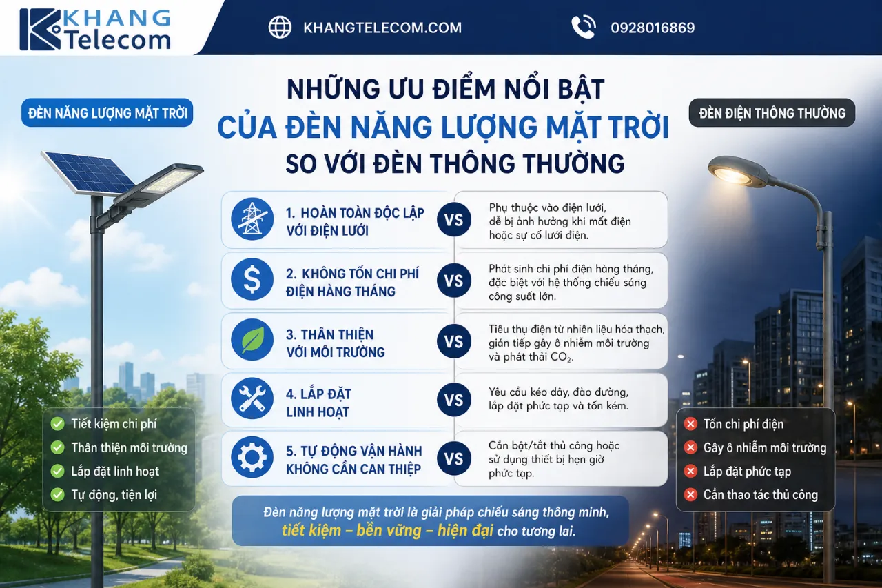 Những ưu điểm nổi bật của đèn năng lượng mặt trời so với đèn thông thường