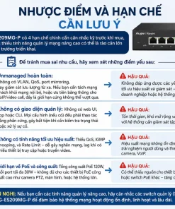 Switch Mạng 8 Cổng Reyee RG-ES209MG-P: 2.5G, PoE 130W, SFP+ 10G