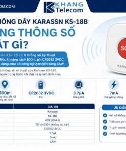 Nút Khẩn Không Dây Karassn KS-18B: 433MHz, 500m, Pin CR2032