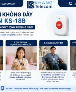 Nút Khẩn Không Dây Karassn KS-18B: 433MHz, 500m, Pin CR2032