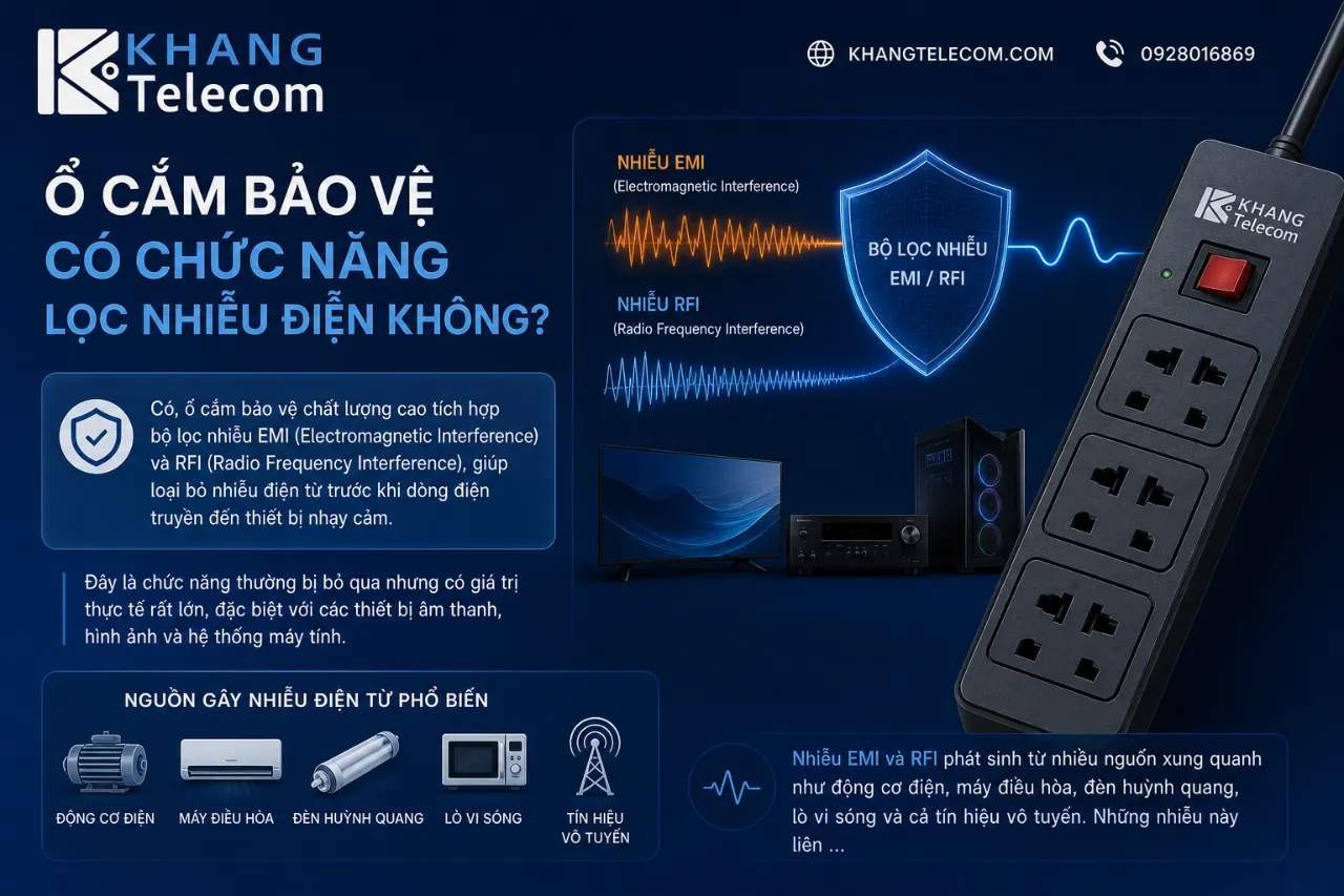 Ổ Cắm Bảo Vệ Có Chức Năng Lọc Nhiễu Điện Không?