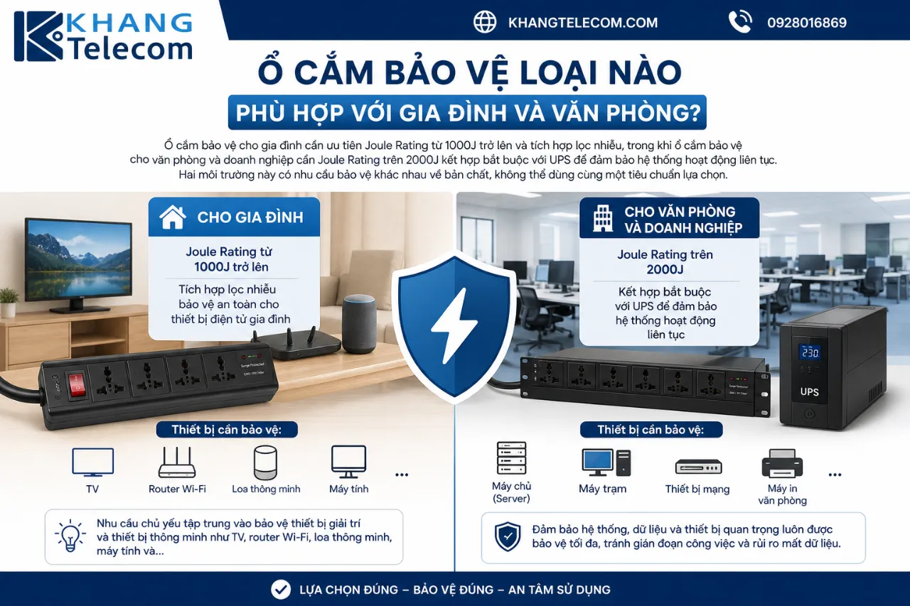 Ổ Cắm Bảo Vệ Loại Nào Phù Hợp Với Gia Đình Và Văn Phòng?