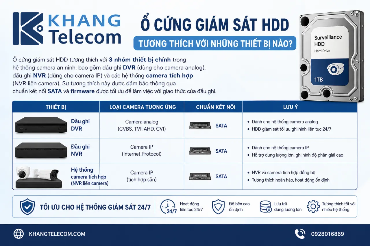 Ổ cứng giám sát HDD tương thích với những thiết bị nào?