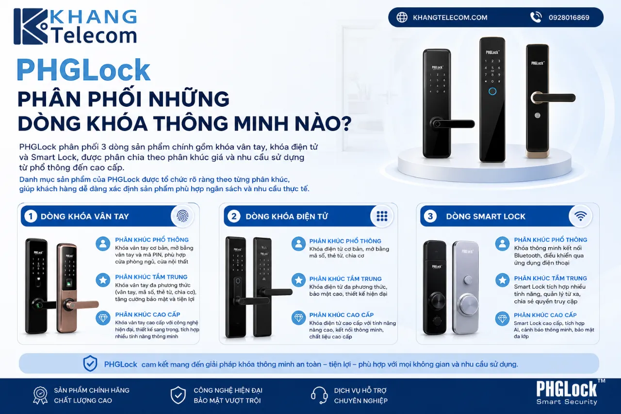 PHGLock Phân Phối Những Dòng Khóa Thông Minh Nào?