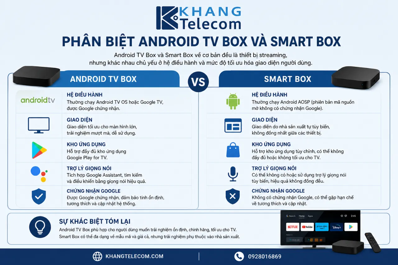 Phân Biệt Android TV Box Và Smart Box