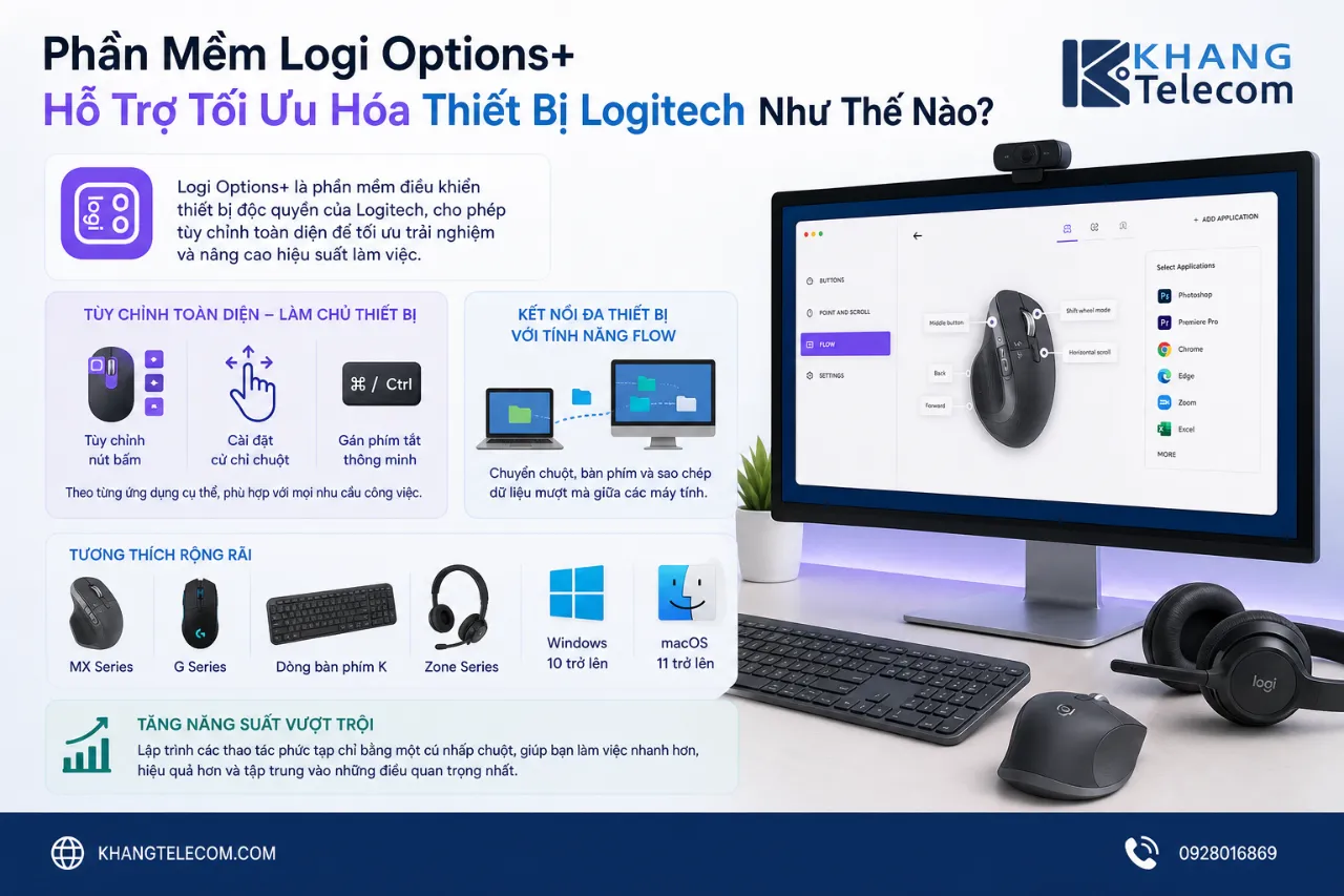 Phần Mềm Logi Options+ Hỗ Trợ Tối Ưu Hóa Thiết Bị Logitech Như Thế Nào?