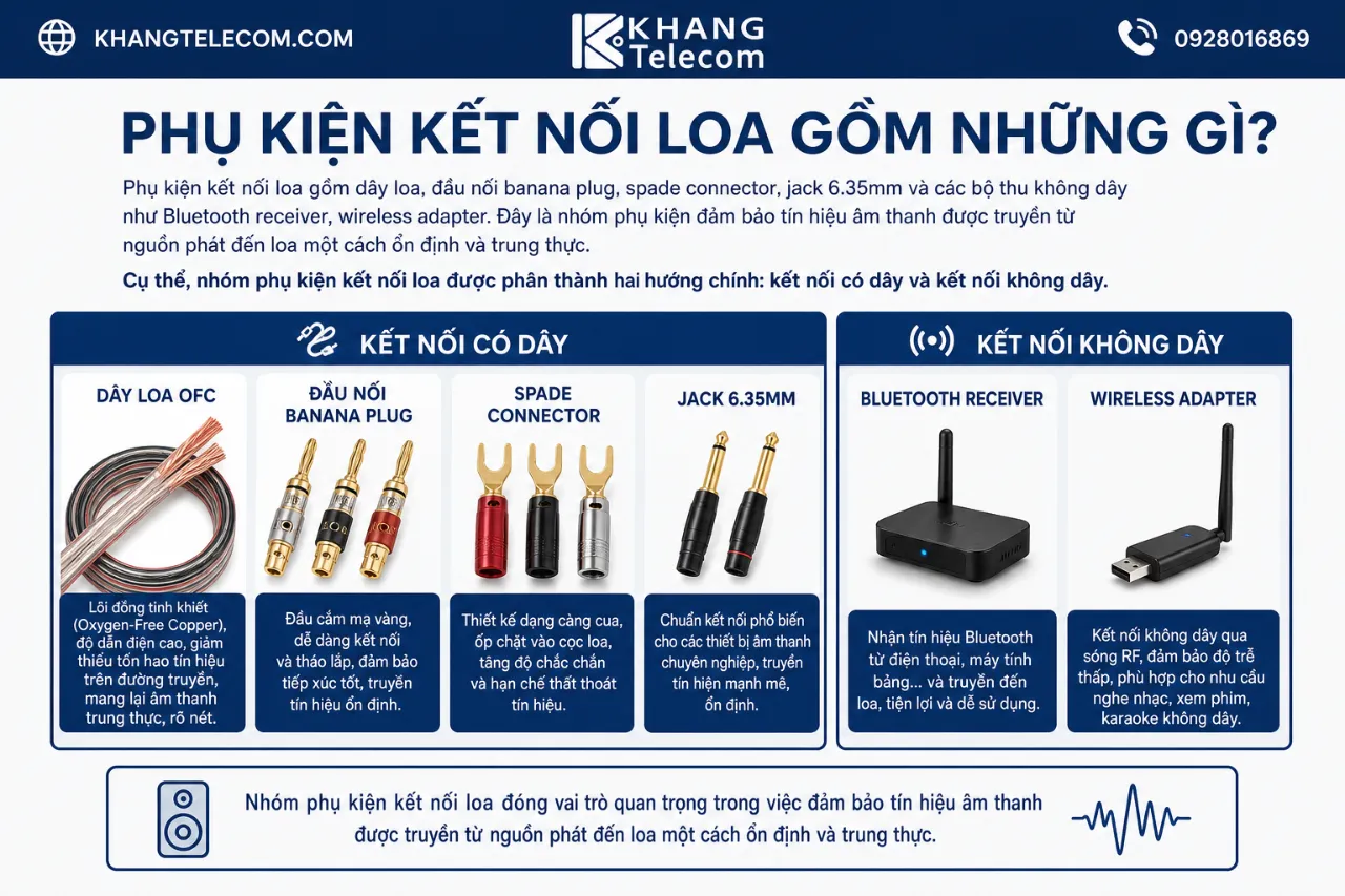 Phụ Kiện Kết Nối Loa Gồm Những Gì?