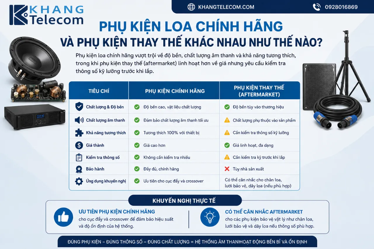 Phụ Kiện Loa Chính Hãng Và Phụ Kiện Thay Thế Khác Nhau Như Thế Nào?
