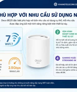 Mesh WiFi 7 TP-Link Deco BE25 1-Pack: BE5000, 2.5G, MLO, Roaming